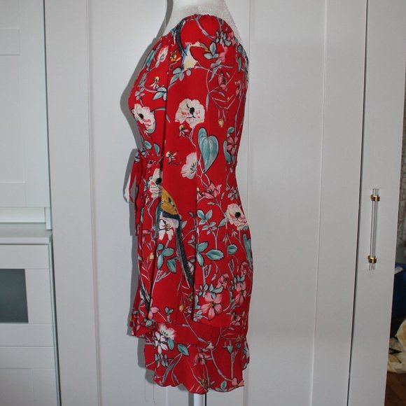 Red Floral Missguided Sun Dress- NWT - Picture 4 of 5